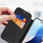 iPhone 16 Pro Tok - Dux Ducis Skin X Pro + MagSafe Gyűrűs Állvány - Fekete