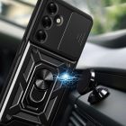 Samsung Galaxy M35 5G Tok - Tech-Protect Camshield Pro - Fekete