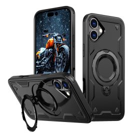 iPhone 16 Tok - Hybrid Armor Trendy - Fekete