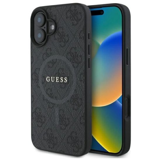 iPhone 16 Tok - Guess 4G Ring Classic Logo MagSafe - Fekete