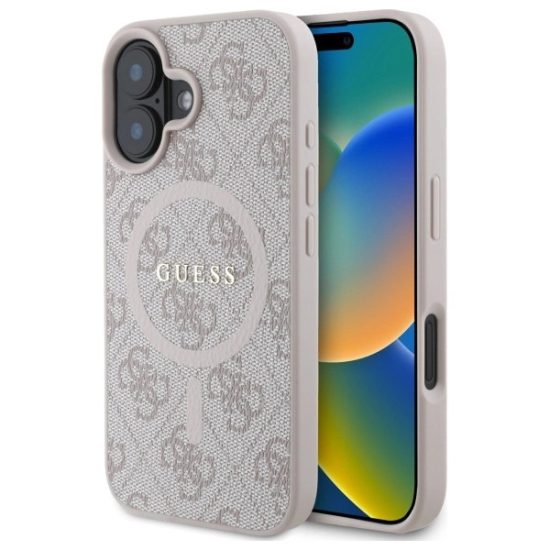 iPhone 16 Tok - Guess 4G Ring Classic Logo MagSafe - Pink