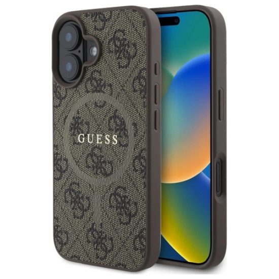 iPhone 16 Tok - Guess 4G Ring Classic Logo MagSafe - Barna
