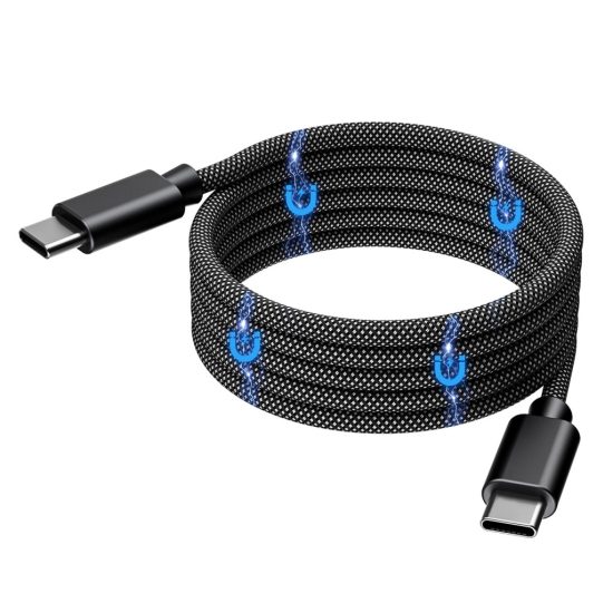 Choetech USB-C - USB-C Mágneses Kábel - 1.2m 240W PD3.1 - Fekete