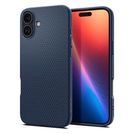 iPhone 16 Tok - Spigen Liquid Air - Kék iPhone 16 Tok - Spigen Liquid Air - Kék