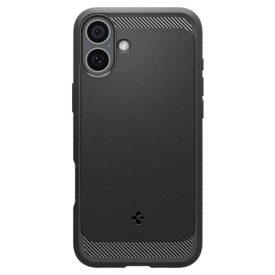 iPhone 16 Plus Tok - Spigen Rugged Armor MagFit - Fekete iPhone 16 Plus Tok - Spigen Rugged Armor MagFit - Fekete