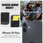 iPhone 16 Plus Tok - Spigen Rugged Armor MagFit - Fekete