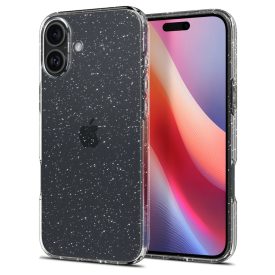 iPhone 16 Plus Tok - Spigen Liquid Crystal - Átlátszó-Ezüst   iPhone 16 Plus Tok - Spigen Liquid Crystal - Átlátszó-Ezüst