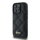 iPhone 16 Pro Tok - Guess Quilted Metal Logo - Fekete