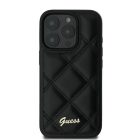 iPhone 16 Pro Tok - Guess Quilted Metal Logo - Fekete