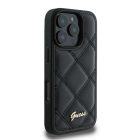 iPhone 16 Pro Tok - Guess Quilted Metal Logo - Fekete