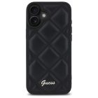 iPhone 16 Plus Tok - Guess Quilted Metal Logo - Fekete