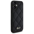 iPhone 16 Plus Tok - Guess Quilted Metal Logo - Fekete