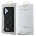 iPhone 16 Plus Tok - Guess Quilted Metal Logo - Fekete
