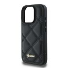 iPhone 16 Pro Max Tok - Guess Quilted Metal Logo - Fekete
