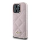 iPhone 16 Pro Max Tok - Guess Quilted Metal Logo - Pink