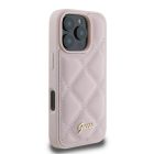 iPhone 16 Pro Max Tok - Guess Quilted Metal Logo - Pink