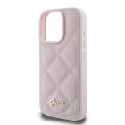 iPhone 16 Pro Max Tok - Guess Quilted Metal Logo - Pink