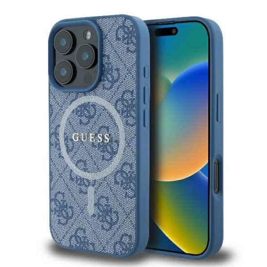 iPhone 16 Pro Tok - Guess 4G Ring Classic Logo MagSafe - Kék