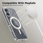 iPhone 16 Tok - Tech-Protect FlexAir Hybrid MagSafe - Átlátszó-Csillogó