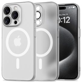 iPhone 15 Pro Tok - Tech-Protect MagSlim MagSafe - Matt-Fehér   iPhone 15 Pro Tok - Tech-Protect MagSlim MagSafe - Matt-Fehér