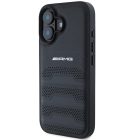iPhone 16 Tok - AMG Leather Debossed Lines - Fekete