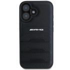iPhone 16 Tok - AMG Leather Debossed Lines - Fekete