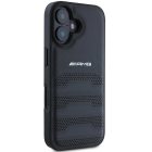 iPhone 16 Tok - AMG Leather Debossed Lines - Fekete