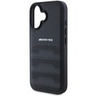 iPhone 16 Tok - AMG Leather Debossed Lines - Fekete