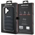 iPhone 16 Tok - AMG Leather Debossed Lines - Fekete
