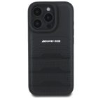 iPhone 16 Pro Max Tok - AMG Leather Debossed Lines - Fekete