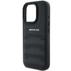 iPhone 16 Pro Max Tok - AMG Leather Debossed Lines - Fekete