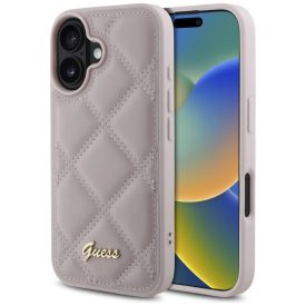 iPhone 16 Tok - Guess Quilted Metal Logo - Pink