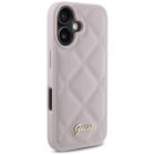 iPhone 16 Tok - Guess Quilted Metal Logo - Pink