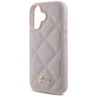 iPhone 16 Tok - Guess Quilted Metal Logo - Pink