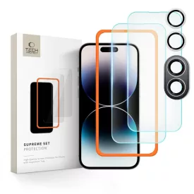   iPhone 16 Kijelzővédő és Kameravédő Üvegfólia Készlet - Tech-Protect Supreme Set