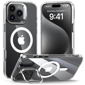 iPhone 16 Pro Max Tok - Tech-Protect MagStand MagSafe - Átlátszó   iPhone 16 Pro Max Tok - Tech-Protect MagStand MagSafe - Átlátszó