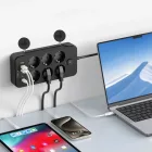 Tech-Protect PC6X6 Hosszabbító Elosztó - 6x AC + 3x USB-A + 3x USB-C 2m - Fekete