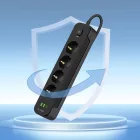 Tech-Protect PCL4X3 Hosszabbító Elosztó - 4x AC + 2x USB-A + 1x USB-C 2m - Fekete