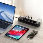 Tech-Protect PCL4X3 Hosszabbító Elosztó - 4x AC + 2x USB-A + 1x USB-C 2m - Fekete