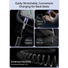 Joyroom USB-C - USB-C Crystal-Clear Spirál Kábel - 1.5m 3A 60W - Fekete