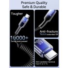 Joyroom USB-C - USB-C Crystal-Clear Spirál Kábel - 1.5m 3A 60W - Fekete