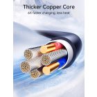 Joyroom USB-C - USB-C Crystal-Clear Spirál Kábel - 1.5m 3A 60W - Fekete