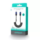 Joyroom USB-C - Lightning Crystal-Clear Spirál Kábel - 1.5m 2A 30W - Fekete