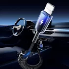 Joyroom Crystal-Clear USB-A - Lightning Spirál Kábel - 1.5m 3A - Fekete