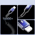 Joyroom Crystal-Clear USB-A - Lightning Spirál Kábel - 1.5m 3A - Fekete
