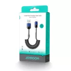 Joyroom Crystal-Clear USB-A - Lightning Spirál Kábel - 1.5m 3A - Fekete