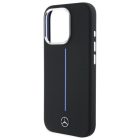 iPhone 16 Pro Tok - Mercedes Silicone Blue Stripe MagSafe - Fekete