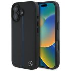 iPhone 16 Tok - Mercedes MB Blue Line Leather MagSafe - Fekete