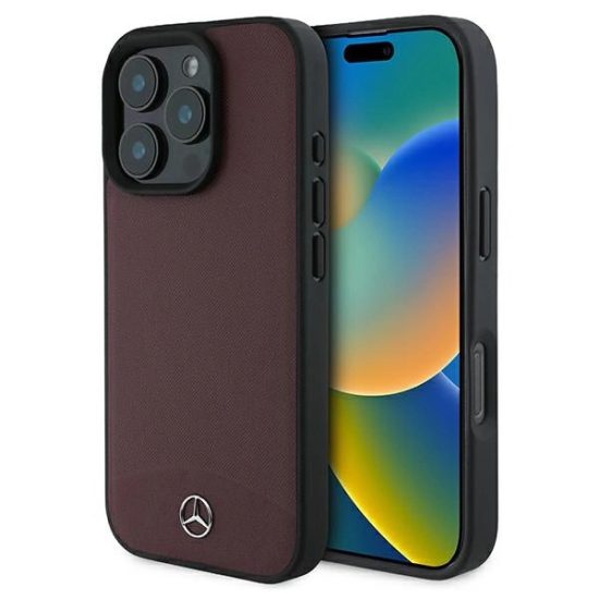 iPhone 16 Pro Max Tok - Mercedes Textured And Plain Leather MagSafe - Piros