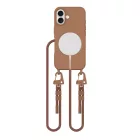 iPhone 16 Tok - Tech-Protect MagNecklace MagSafe + Hordszíj - Barna